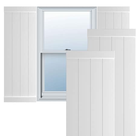 True Fit PVC, Four Board Joined Board-n-Batten Shutters W/End Batten, Unfinished , 21 1/2W X 67H